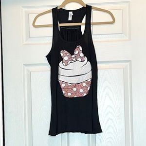 Minnie Mouse Rose Gold Glitter Cupcake Tank Top